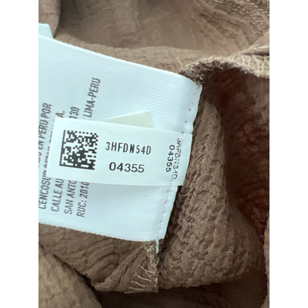 American Eagle Outfitters Peplum Blouse Women's Size Small Brown Floral Cropped - Picture 9 of 9